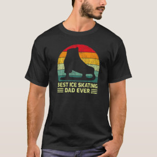Mens Vintage Best Ice Skating Dad Ever Father's D T-shirt