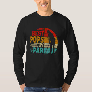 Mens Vintage Best Pops By Par Family Golfer Golf T-shirt
