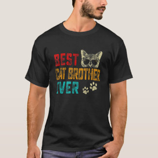 Mens vintage beste kat broer ooit familie huisdier t-shirt