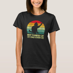 Mens Vintage Beste Siamese Kat Papa Ooit Vaderdag T-shirt