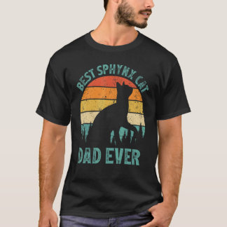 Mens  Vintage Beste Sphynx Kat Papa Ooit Vaderdag T-shirt