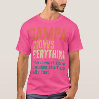 Mens Vintage Gampa Knows Everything Funny For Fath T-shirt