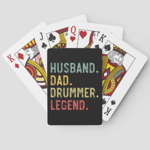 Mens Vintage Geschenk T-shirt Echtgenoot Vader Dru Pokerkaarten