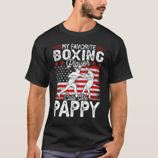 Mens Vintage My Favorite Boxing Player Calls Me Pa T-shirt