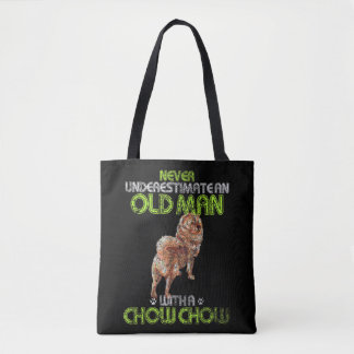 Mens Vintage Never Underestimate An Old Man With A Tote Bag