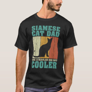 Mens Vintage Retro Siamese Kat Vader Als Een Gewon T-shirt