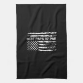 Men's Vintage USA American Flag Best Papa By Par Theedoek (Verticaal)