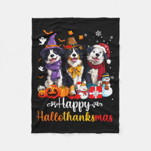 Mens Vrouwen Border Collie Hond Kerstmis Halloween Fleece Deken