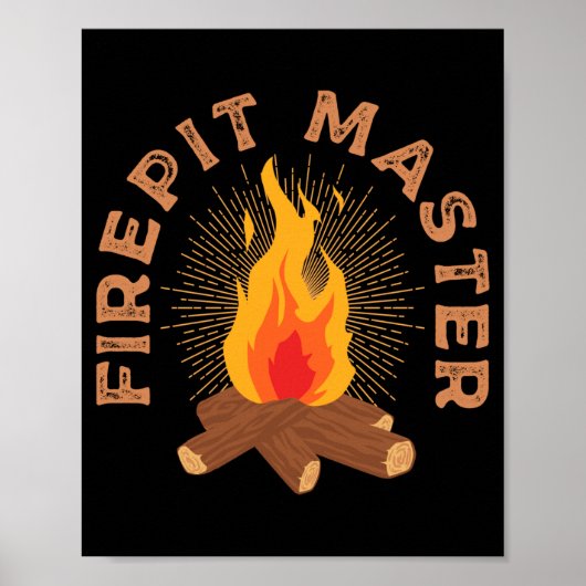 Mens vuurplaats master kamperen kampvuur kampeerde poster (Voorkant)