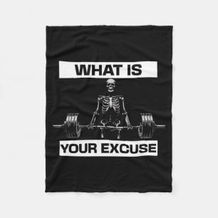 Mens Wat Is Excuse Skelet Gym Motivatie Fleece Deken