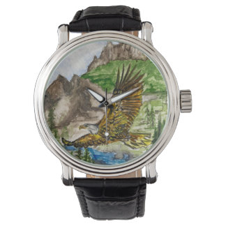 Men's Watch with Eagle Original Artwork Horloge