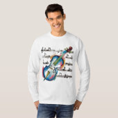 Men's Watercolor Violin Basic Long-Sleeved T-Shirt (Voorkant volledig)