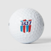 Mens Weekend Scramble Retro Bevroren Drank Spotpre Golfballen (Voorkant)