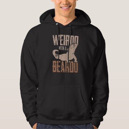 Mens Weirdo With A Beard Fathers Day Hoodie (Voorkant)
