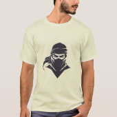 Men's white t-shirt with modern ninja design (Voorkant)