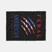 Mens wilde Amerikaanse wilde en patriotische Ameri Fleece Deken (Voorkant (Horizontaal))