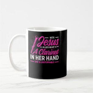 Mens With Jesus In Her Heart _ A Clarinet In Hand Koffiemok