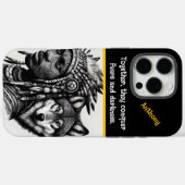 Mens-wolfgeest portretmix Case-Mate iPhone case (Achterkant (horizontaal))