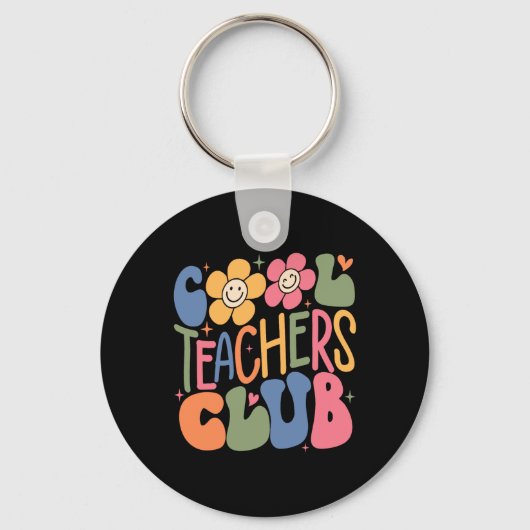 Mens Women Teacher Cool Teachers Club Ck To School Sleutelhanger (Voorkant)