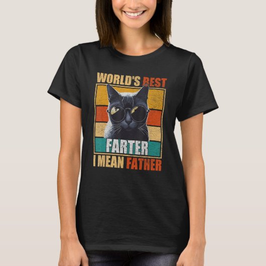 Mens Worlds Best Farter I Mean Father Best Cat Dad T-shirt (Voorkant)