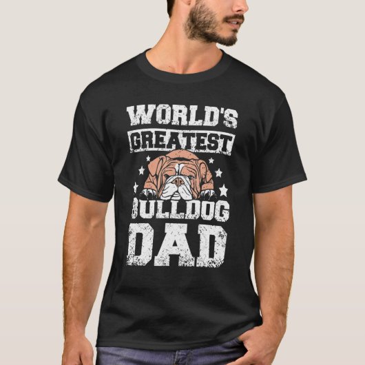 Mens World's greatest english bulldog dad T-shirt (Voorkant)