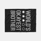 Mens Worlds Okayest Brother Funny Brother  Fleece Deken (Voorkant (Horizontaal))