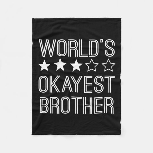 Mens Worlds Okayest Brother Funny Brother  Fleece Deken (Voorkant)