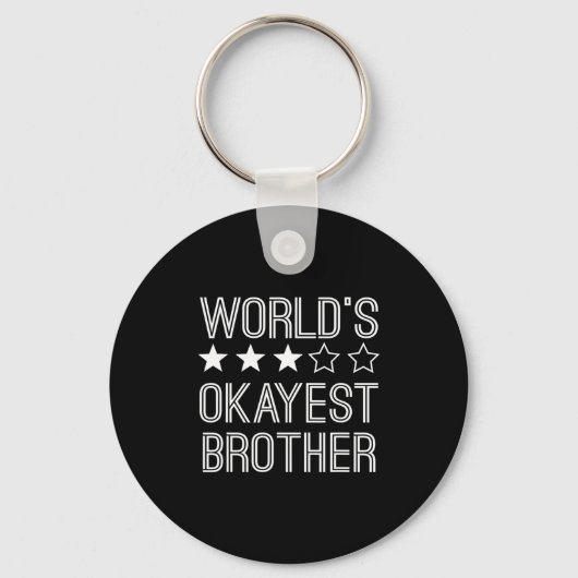 Mens Worlds Okayest Brother Funny Brother  Sleutelhanger (Voorkant)