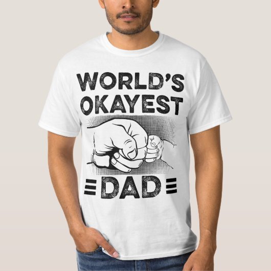 Mens World's Okayest Dad T-shirt (Voorkant)