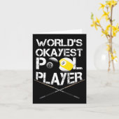 Mens Worlds Okayest Pool Player Funny Billiards Kaart (Gele Bloem)