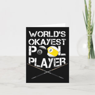 Mens Worlds Okayest Pool Player Funny Billiards Kaart