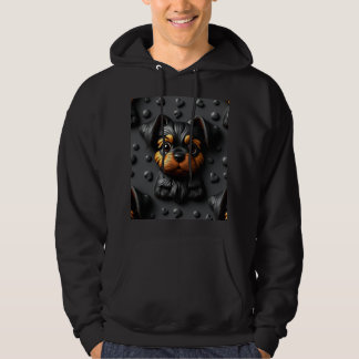 Mens XL Hoodie Black Puppy Dog