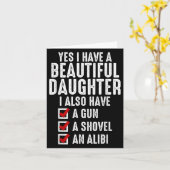 Mens Yes I Have A Beautiful Daughters Sarcastic Da Kaart (Gele Bloem)