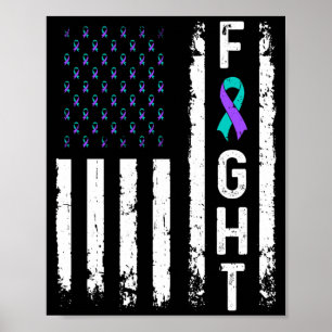Mens zelfmoordpreventie vlag strijd geestelijke ge poster