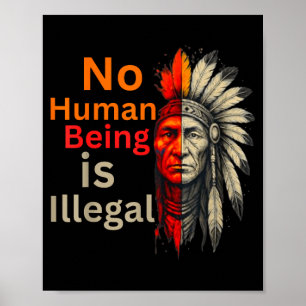 Mens zijn illegale inheemse Amerikanen vintage Poster