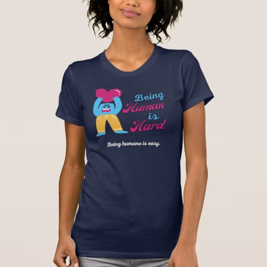 Mens zijn is moeilijk t-shirt (Voorkant)