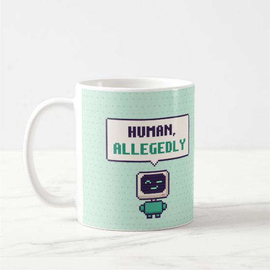 Mens, zogenaamd grappige AI Pixel Mok (Links)