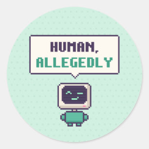 Mens, zogenaamd grappige AI Pixel Sticker