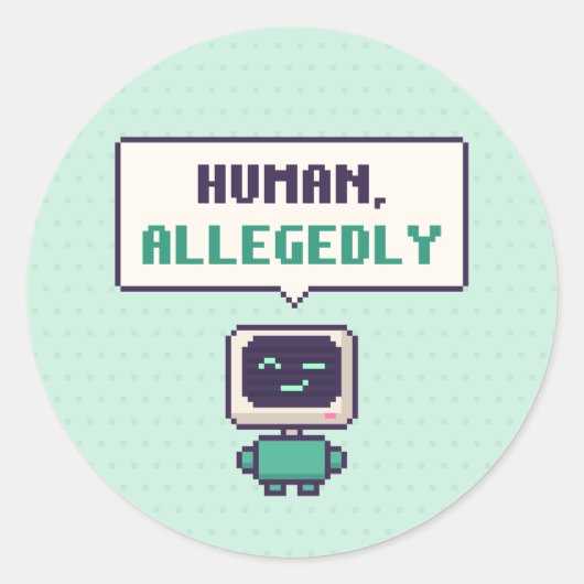 Mens, zogenaamd grappige AI Pixel Sticker (Voorkant)