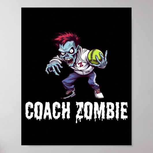 Mens Zombie gymleraar coach Halloween Poster (Voorkant)
