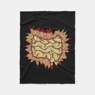 Mens Zombie Ingewanden Binnenin Darmen Maag Hallow Fleece Deken
