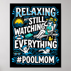 Mens zwembad mama zwemmen mama zwemmer mama moeder poster