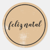 Mensagem Natal Rustico Ronde Sticker (Voorkant)