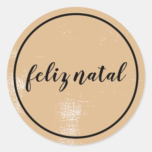 Mensagem Natal Rustico Ronde Sticker (Voorkant)