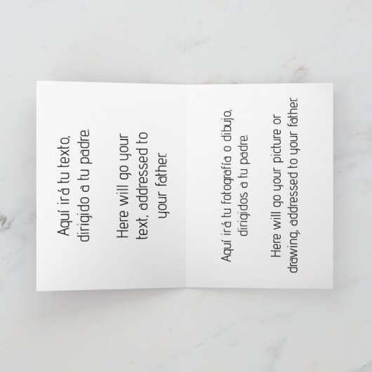 Mensajes para papá. Messages for dad. Kaart (Binnen)