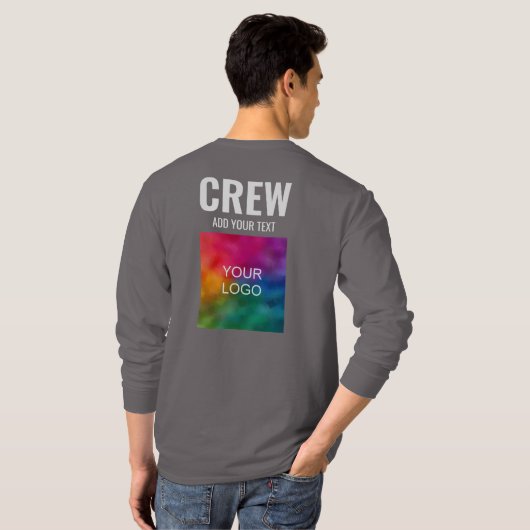 MensDubbelzijdig ontwerp — Lange hoes afdrukken T-shirt (Achterkant volledig)