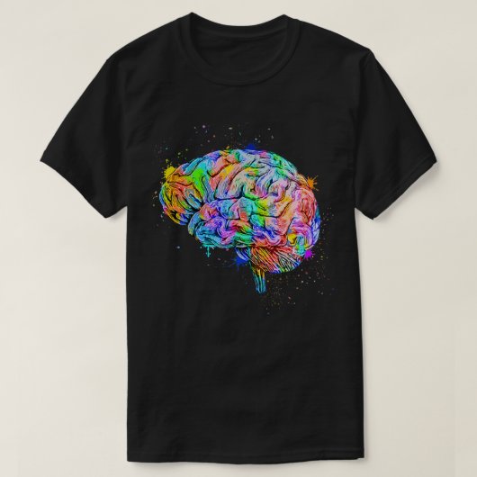 Menselijk brein Anatomie Kleurrijk anatomisch brei T-shirt (Design voorkant)