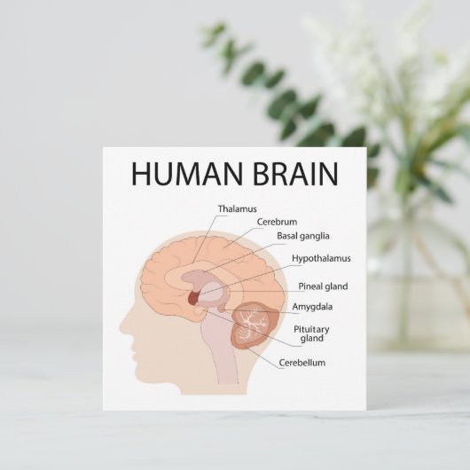 Menselijk brein bedankkaart (Staand voorkant)