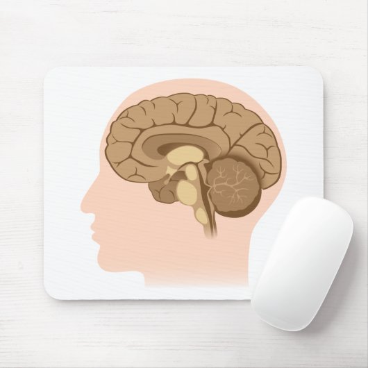 Menselijk brein Mousepad Muismat (Met muis)