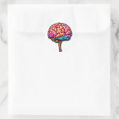Menselijk brein ronde sticker (Tas)